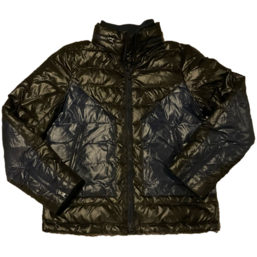 𝅺J Crew convertible puffer black and blue Sz S